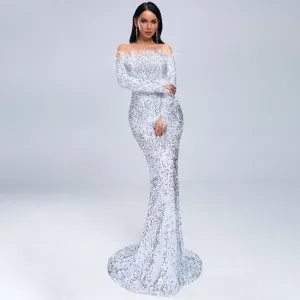 Rafaella Off-Shoulder Feather Dress