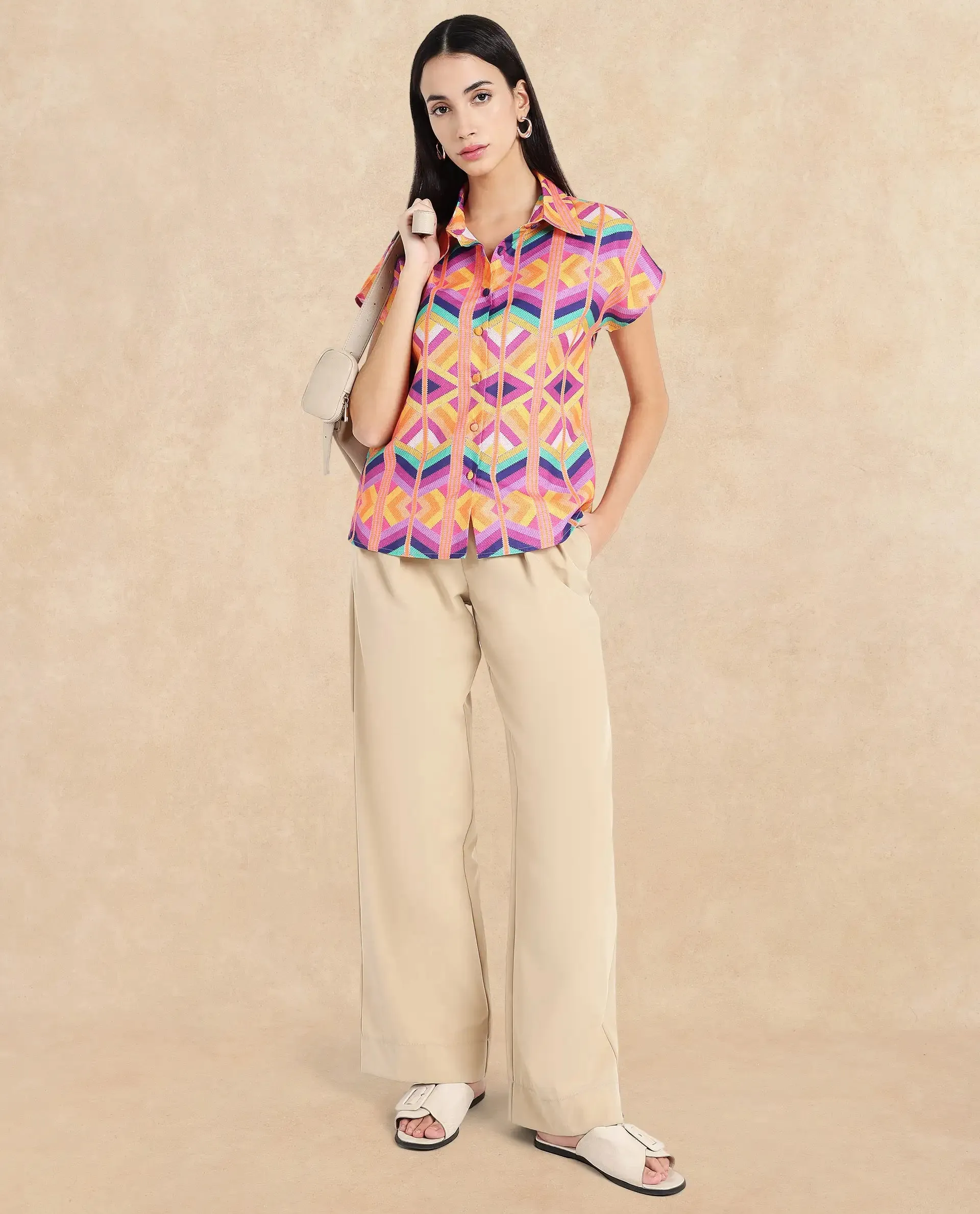 Rareism Women Tarasa Multi Printed Top