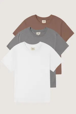 Relaxed Crew Neck T-shirt Bundle (Macademia)