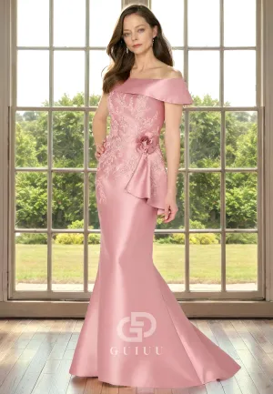Sheath Off Shoulder Sleeveless Appliques Back Zipper of Bride Dress