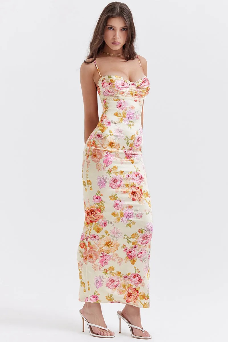 Sicilia Floral Graceful Print Maxi Dress