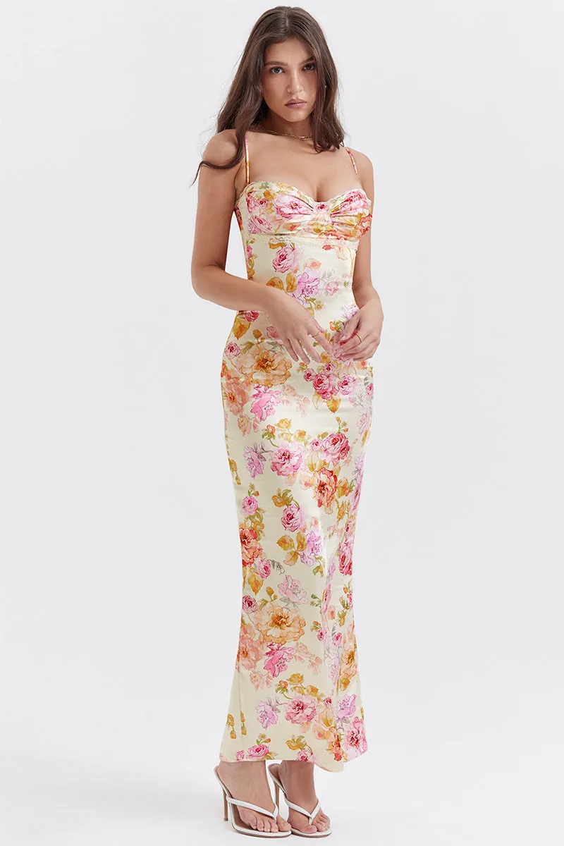 Sicilia Floral Graceful Print Maxi Dress