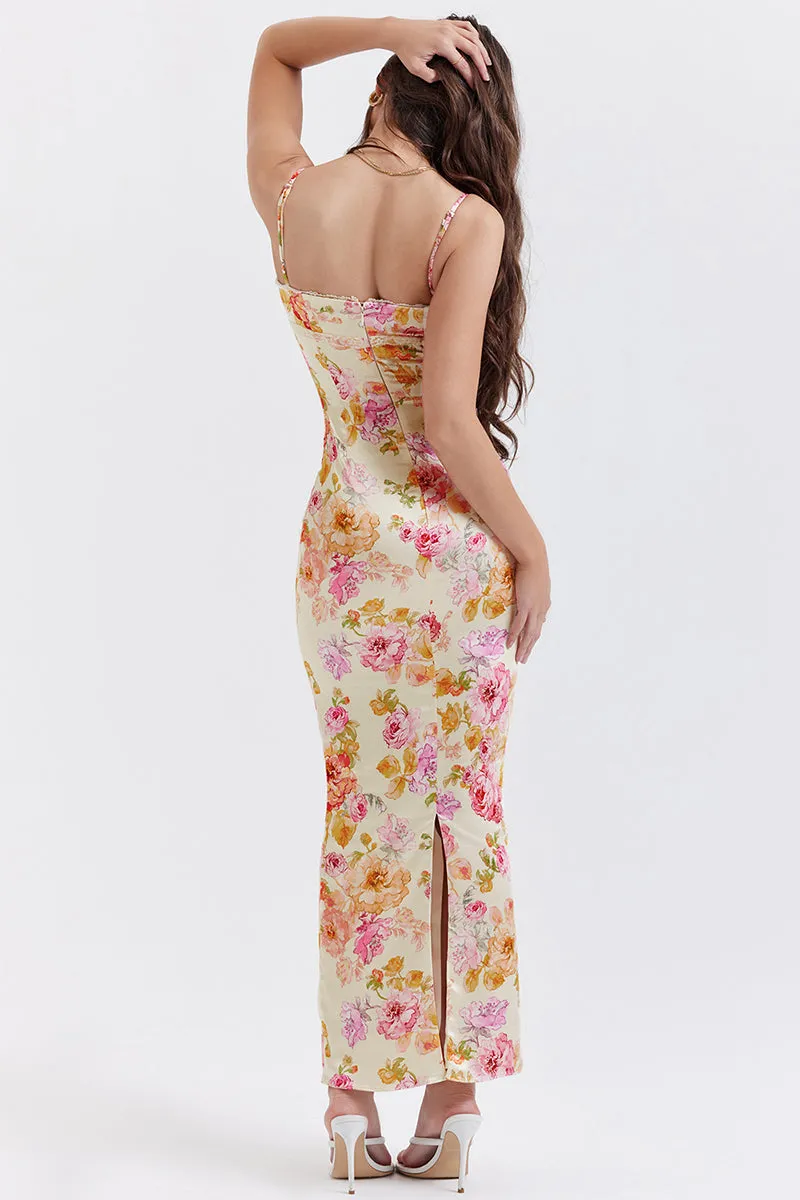 Sicilia Floral Graceful Print Maxi Dress