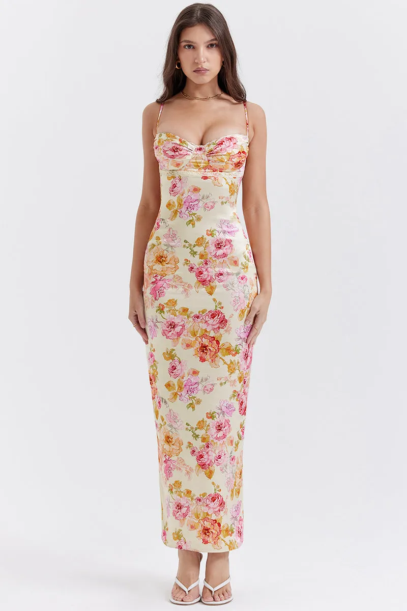 Sicilia Floral Graceful Print Maxi Dress