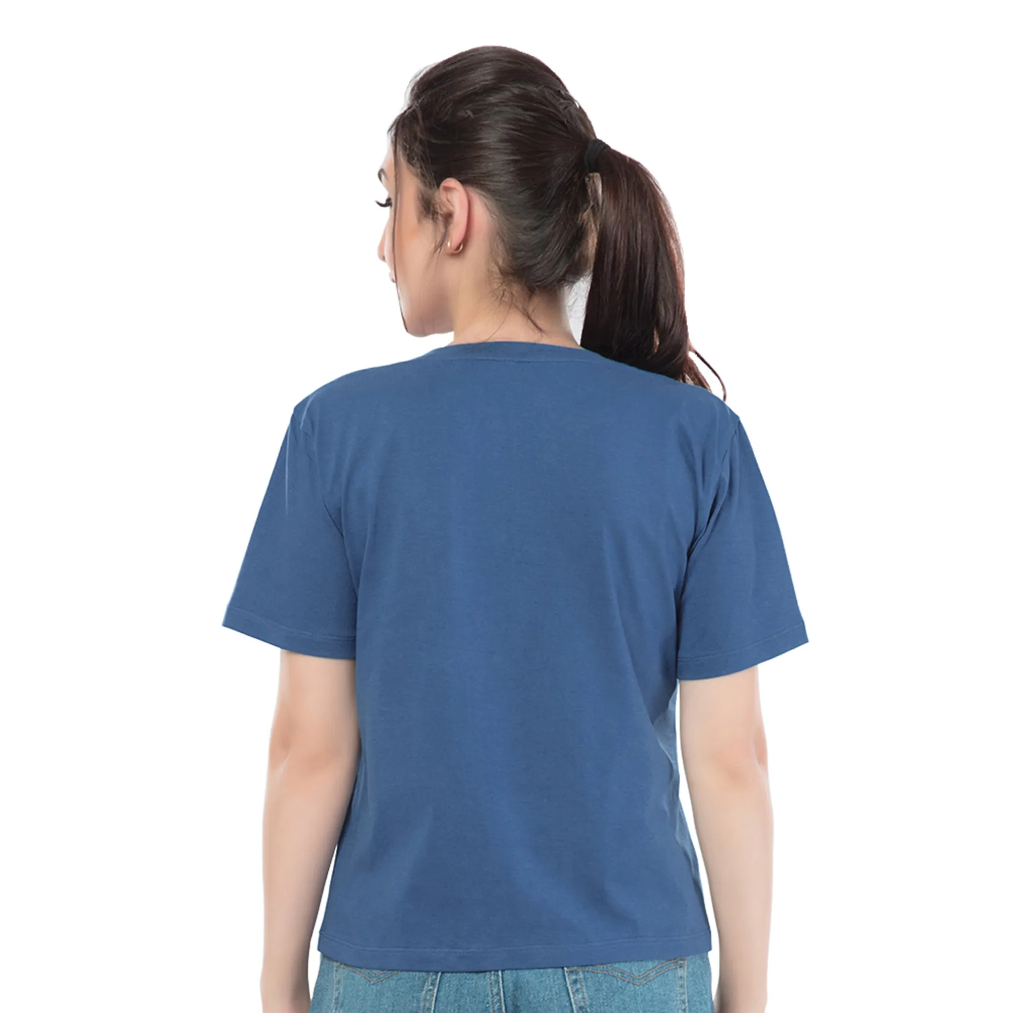 SRF-24087-Cotton-Explore & Discover  Relaxed Fit T-Shirt-Airforce Blue