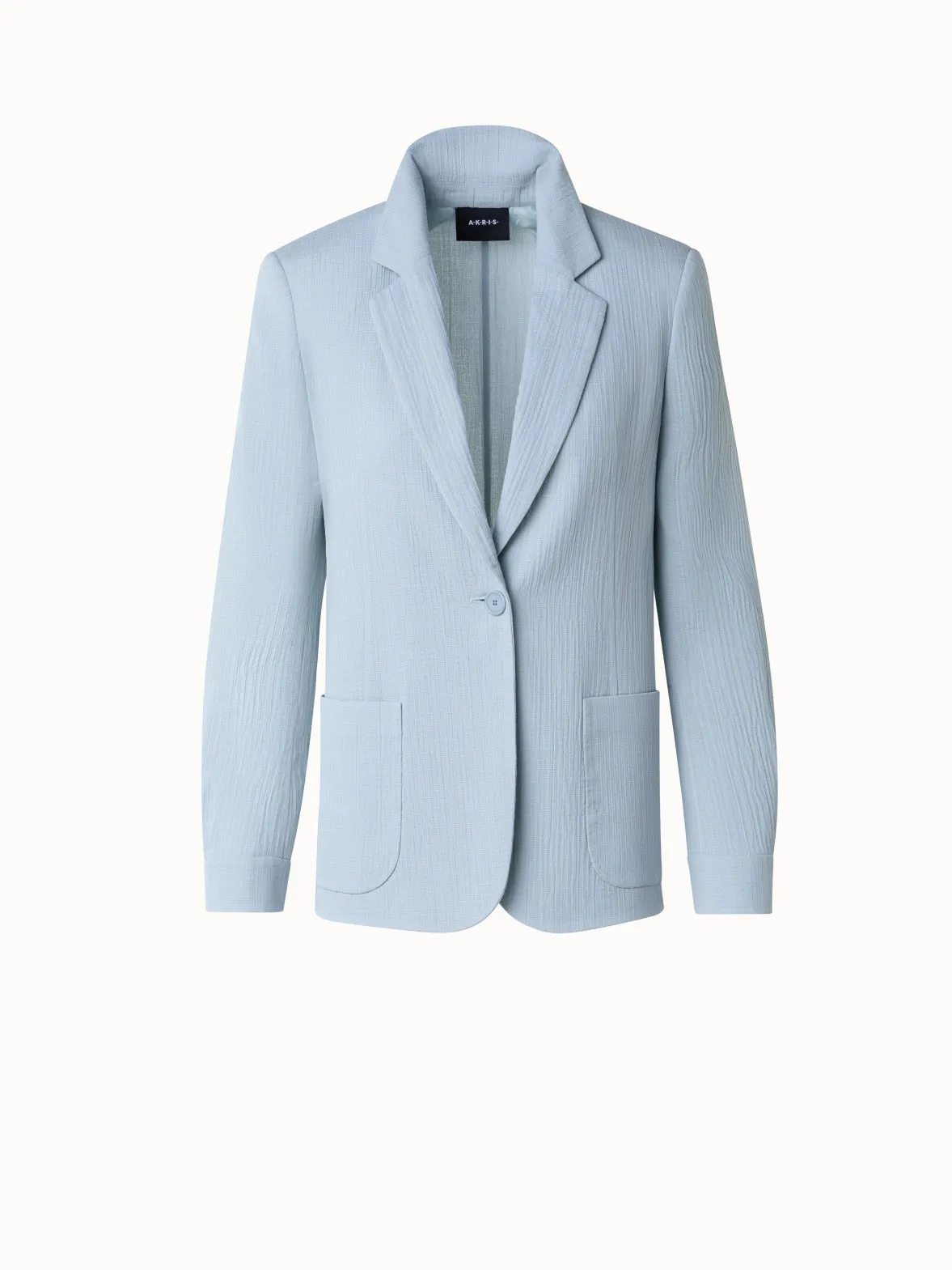Structured Cotton Silk Double-Face Blazer