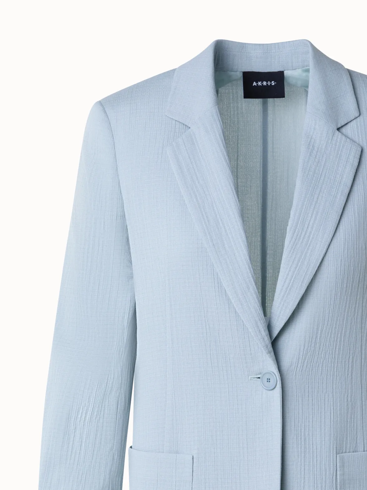 Structured Cotton Silk Double-Face Blazer