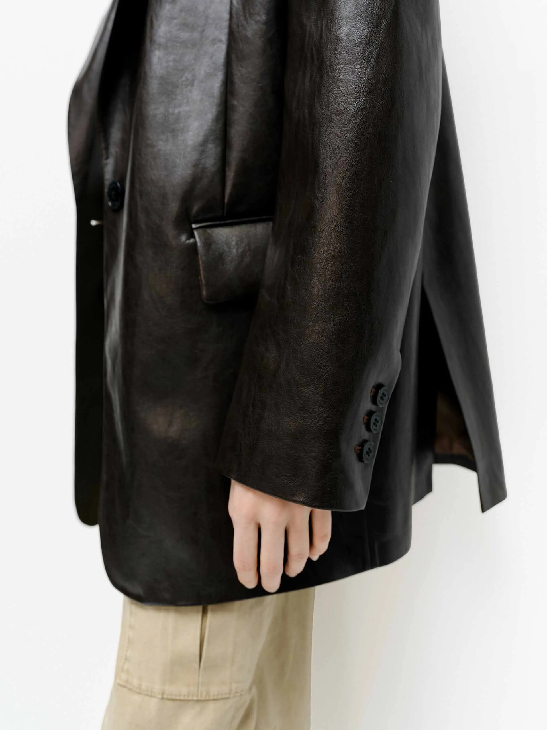 Structured Leather Blazer