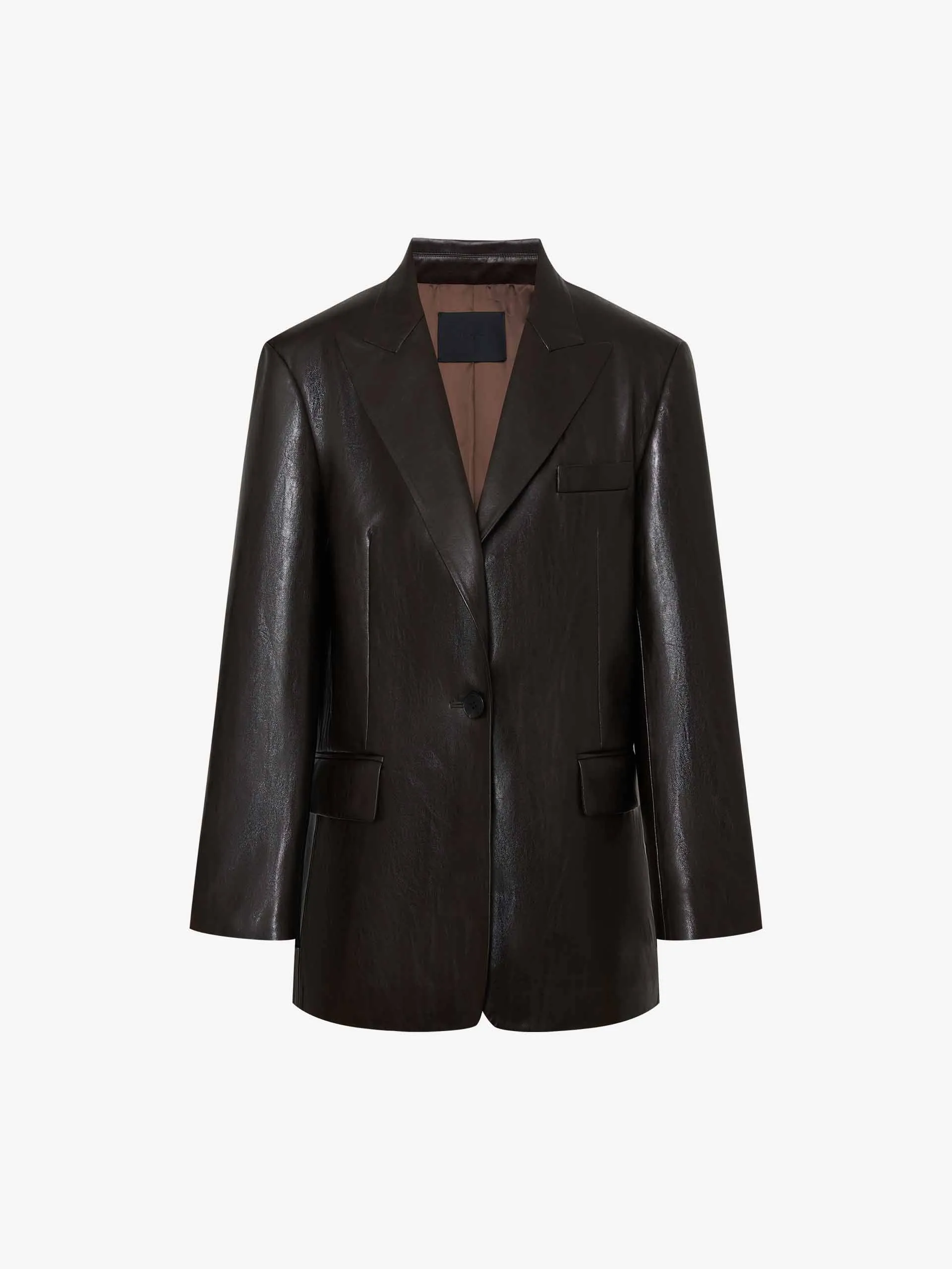 Structured Leather Blazer