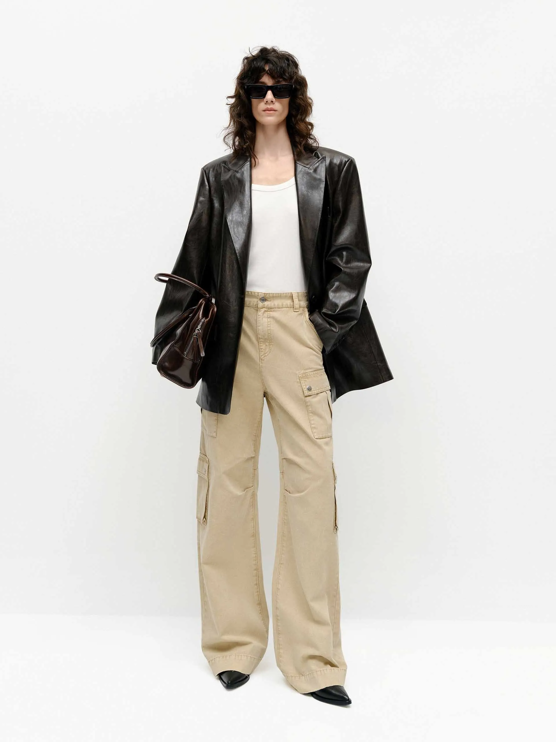 Structured Leather Blazer