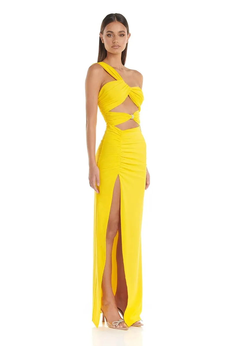 Superlative Elegance Graceful Yellow Maxi Dress