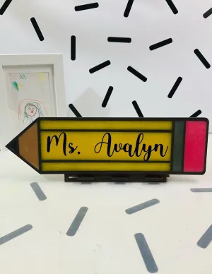 Teacher Pencil Name Plate | Personalized Gifts | Classroom Decor | Name Plate for Teachers | Unique Teacher Appreciation Gift