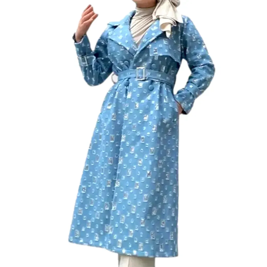 Trendy distressed cutout women's denim coat