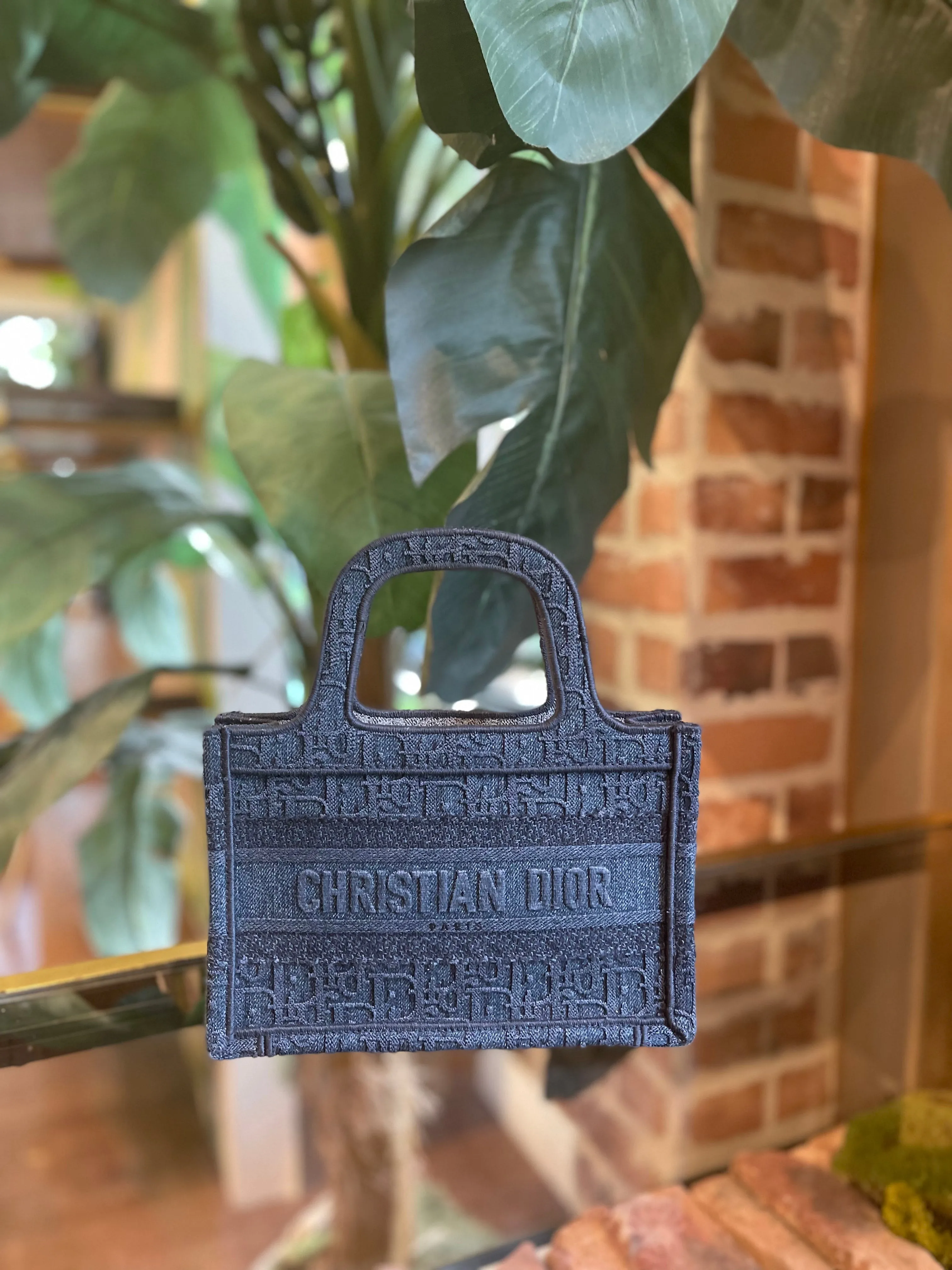 Trendy Inspired Dior Denim Mini Book Tote