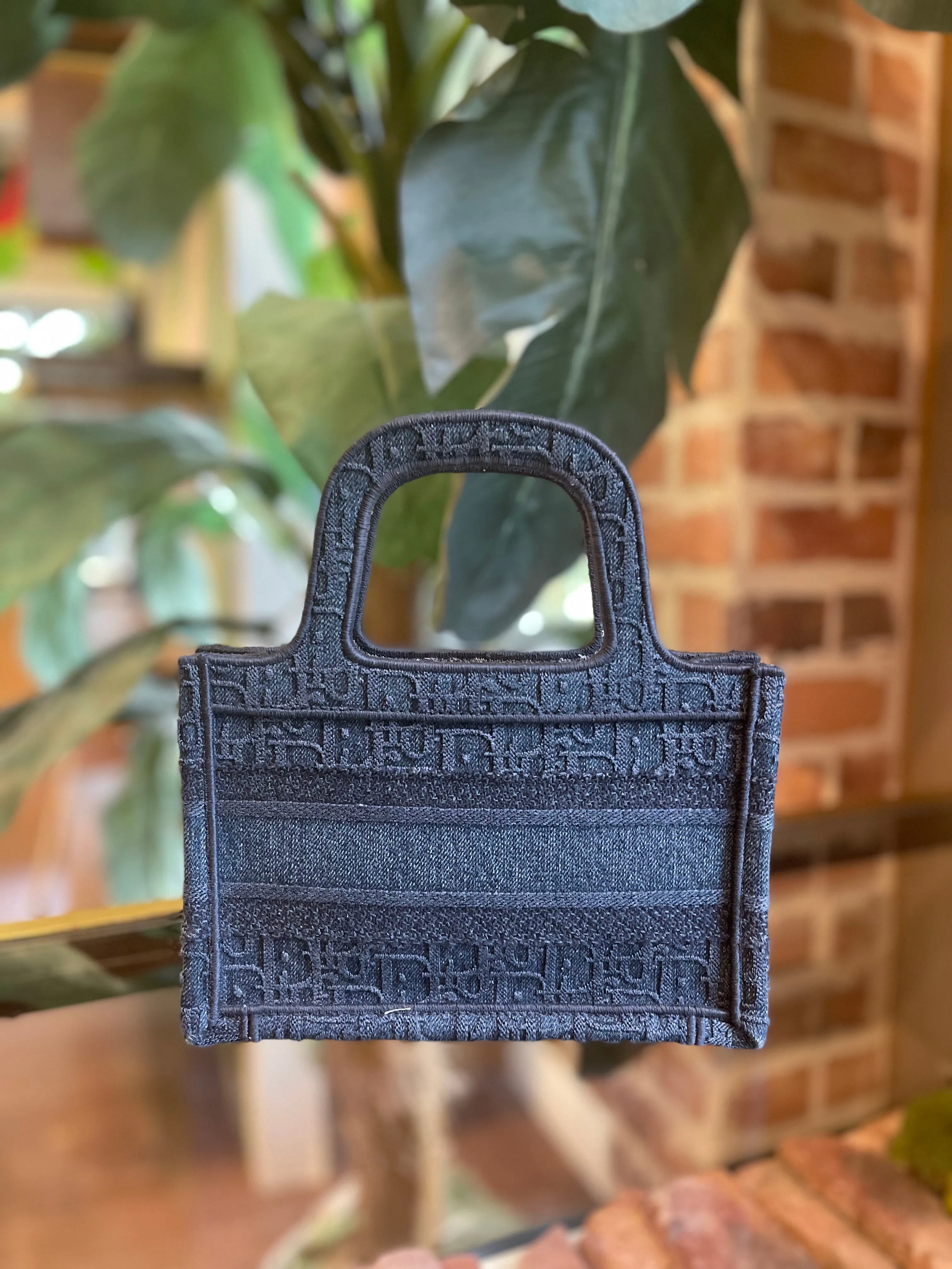 Trendy Inspired Dior Denim Mini Book Tote