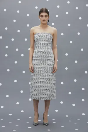 Tweed Structured Strapless Dress