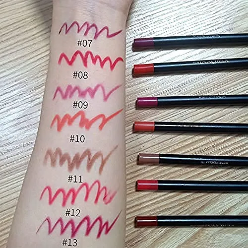 VERONNI Matte Liquid Lipstick with Lip Liner Lip Contour kit Waterproof Long Lasting Lip Gloss with 13 Colors Nonstick Cup Lip Stick Set (#09)