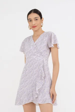 Vivienne Ruffle Dress in Whimsical Purple