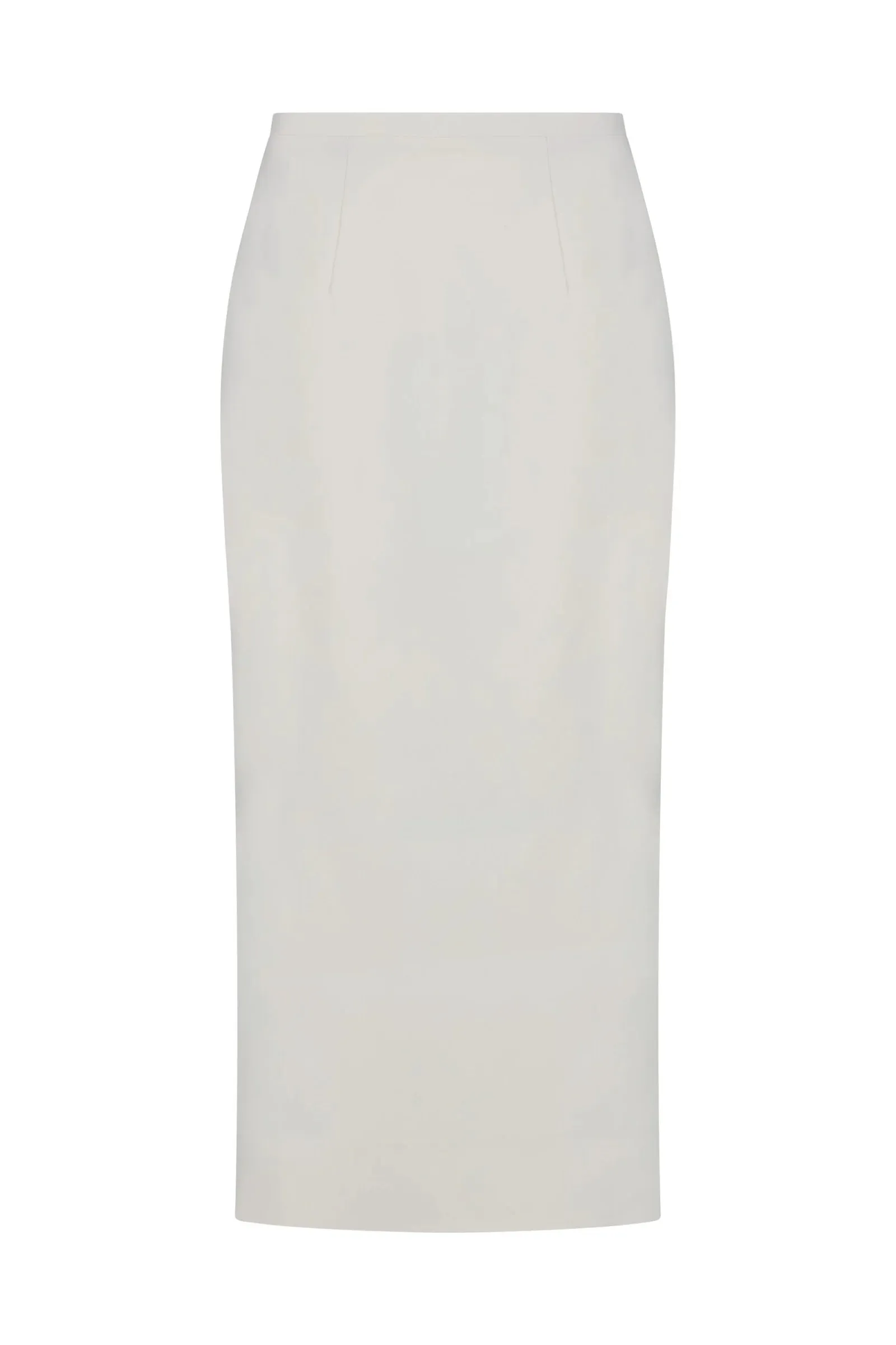 White pencil midi skirt