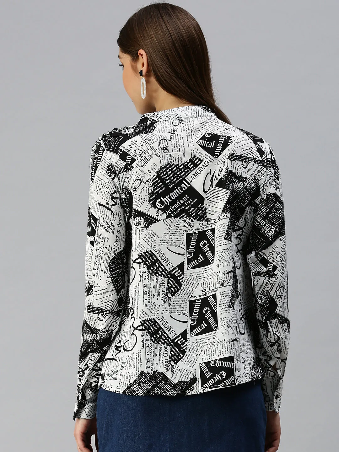 Women White Printed Top