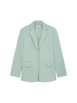 Women's Organic Cotton Oversized Tailored Blazer—Eucalyptus Blue