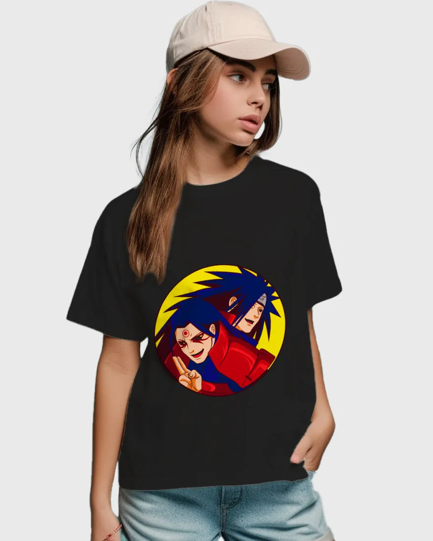 Womens Relaxed Fit TShirt Anime Naruto Hashirama & Madara
